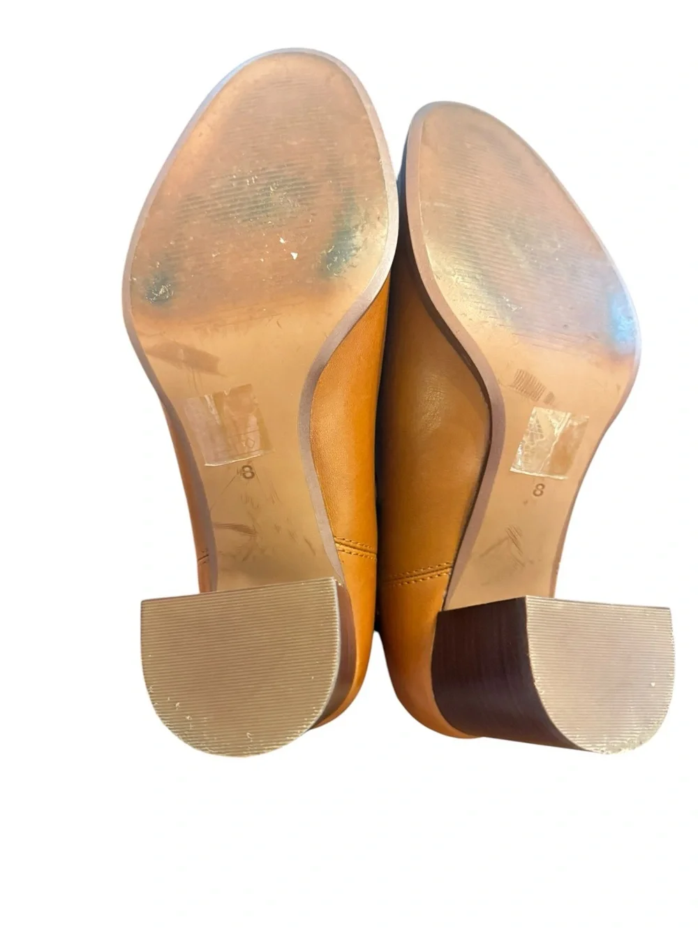 Madewell The Laura English Saddle Brown Leather Heeled Chelsea Booties Size 8